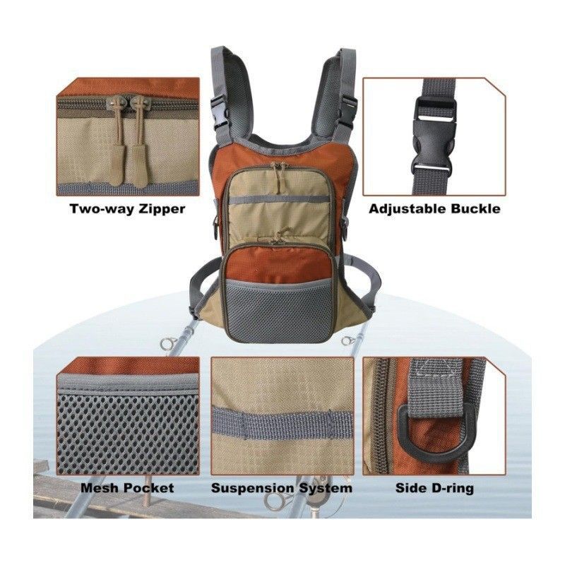 حقيبة صدر متعددة الوظائف مقاوم - مراجعة Fishing Vest وسعره