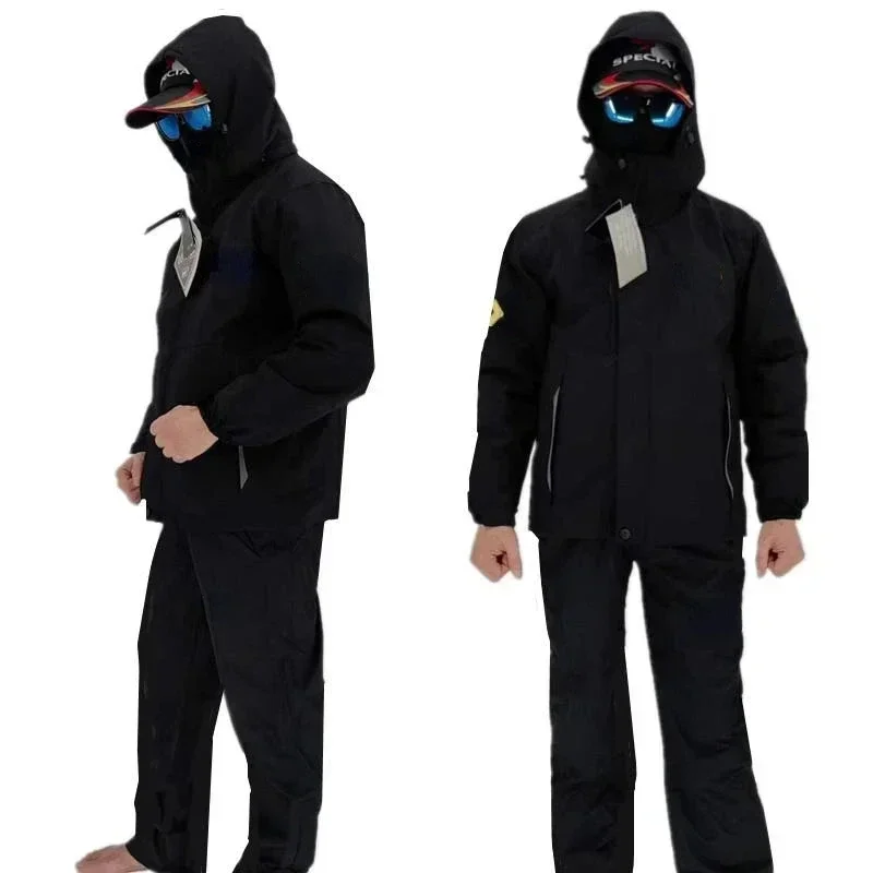 سميكة الصيد الملابس مجموعة الش - مراجعة Fishing Rain Suit وسعره