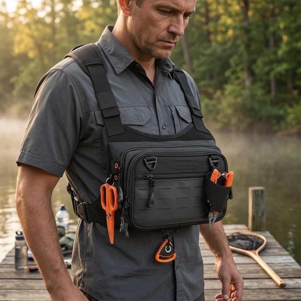 حقيبة ظهر متعددة الاستخدامات ل - مراجعة Fishing Vest وسعره