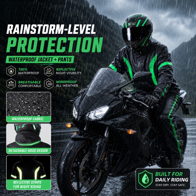 بدلة واقية من المطر للدراجات ا - مراجعة Fishing Rain Suit وسعره